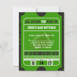 Cartão de Resposta de Bar Mitzvah RSVP de Futebol