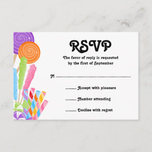Cartão de Resposta de Bat Mitzvah do Tema Candy