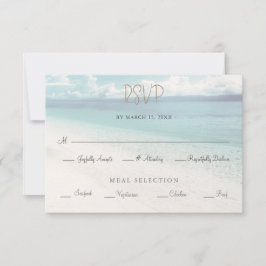 Cartão de Resposta de Casamento à Beira da Praia A
