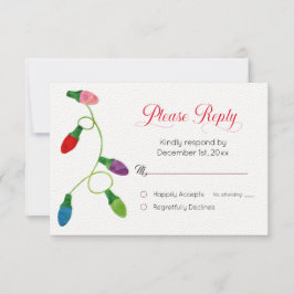 Cartão de Resposta de Casamento à Luz de Natal Col