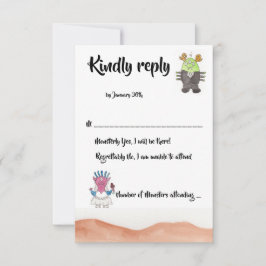 Cartão de Resposta de Casamento Alternativo de Mon