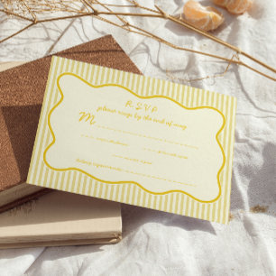 Cartão de Resposta de Casamento Amarelo da Manteig