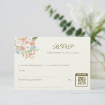 Cartão de resposta de casamento amarelo manteiga f