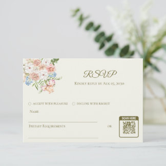 Cartão de resposta de casamento amarelo manteiga f