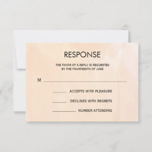 Cartão de Resposta de Casamento Apricot Watercolor