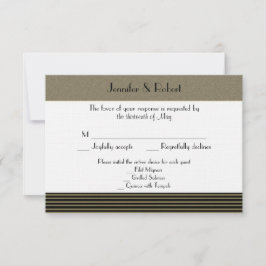 Cartão de Resposta de Casamento Art Deco Posh