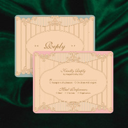 Cartão de Resposta de Casamento Art Nouveau Orname