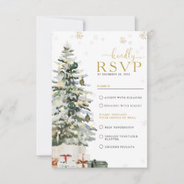 Cartão de Resposta de Casamento Árvore de Natal