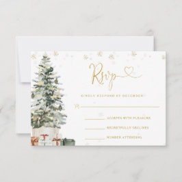 Cartão de Resposta de Casamento Árvore de Natal