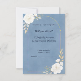 Cartão de Resposta de Casamento Azul Empoeirado