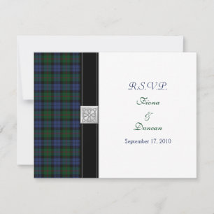 Cartão de Resposta de Casamento Baird Tartan Celti