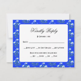 Cartão de Resposta de Casamento Blue Crocus