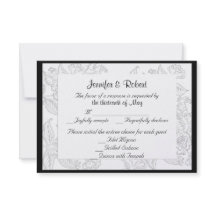 Cartão de Resposta de Casamento Boêmiano Vermelho 