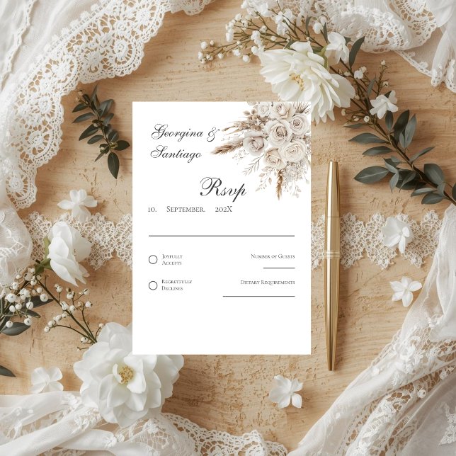 cartão de resposta de casamento boho (Criador carregado)