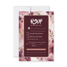 Cartão de Resposta de Casamento Boho Dreams Floral