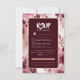 Cartão de Resposta de Casamento Boho Dreams Floral