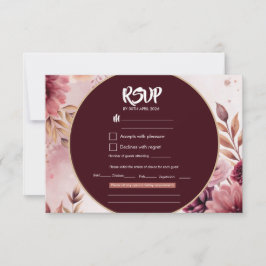 Cartão de Resposta de Casamento Boho Dreams Floral