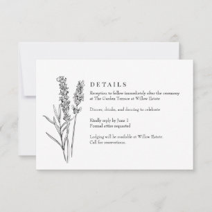 Cartão de Resposta de Casamento Boho Flor Silvestr