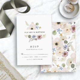 Cartão de Resposta de Casamento Boho Moderno