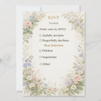 Cartão de Resposta de Casamento Botânico Elegante