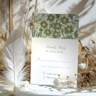 Cartão de Resposta de Casamento Botânico Elegante
