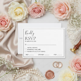 Cartão de Resposta de Casamento Botânico Minimalis