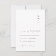 Cartão de resposta de casamento branco neutro mini