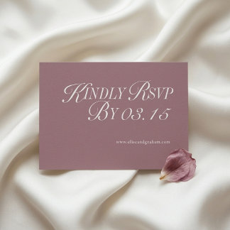 Cartão de Resposta de Casamento | Burgundy Mauve R