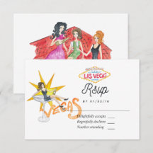 Cartão de Resposta de Casamento Caprichoso em Las 