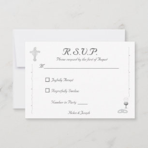 Cartão de Resposta de Casamento Católico Nuptial G