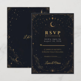 Cartão de Resposta de Casamento Celestial à Meia-N