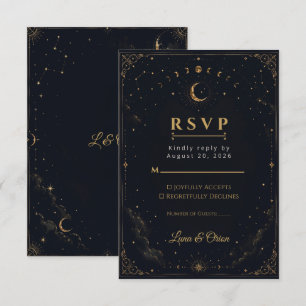 Cartão de Resposta de Casamento Celestial à Meia-N