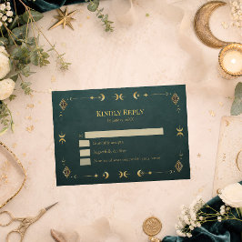 Cartão de Resposta de Casamento Celestial Gótico A