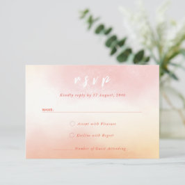 Cartão de Resposta de Casamento Colorido Romântico
