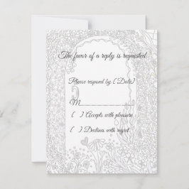 Cartão de Resposta de Casamento com Arco de Jardim