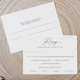Cartão de Resposta de Casamento com Caligrafia Del