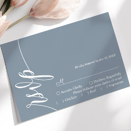 Cartão de Resposta de Casamento com Caligrafia Ele