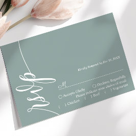 Cartão de Resposta de Casamento com Caligrafia Ele
