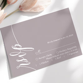 Cartão de Resposta de Casamento com Caligrafia Lav