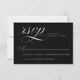 Cartão de Resposta de Casamento com Caligrafia Pre