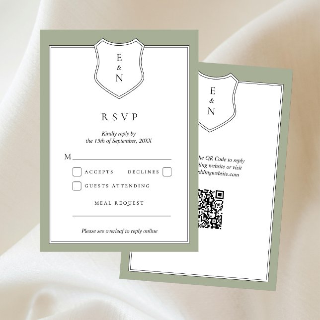 Cartão de Resposta de Casamento com Código QR de C (Criador carregado)
