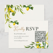 Cartão de Resposta de Casamento com Código QR de L