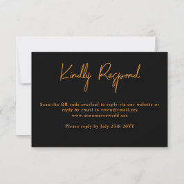 Cartão de Resposta de Casamento com Código QR e Br
