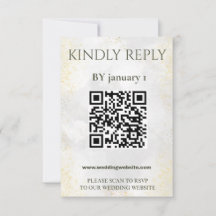 Cartão de Resposta de Casamento com Código QR em A