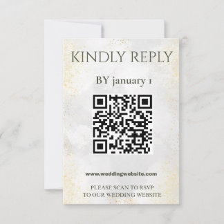 Cartão de Resposta de Casamento com Código QR em A