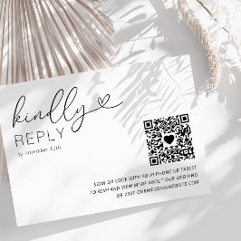 Cartão de Resposta de Casamento com Código QR Mode