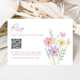 Cartão de Resposta de Casamento com Código QR para