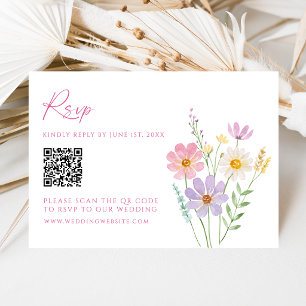 Cartão de Resposta de Casamento com Código QR para