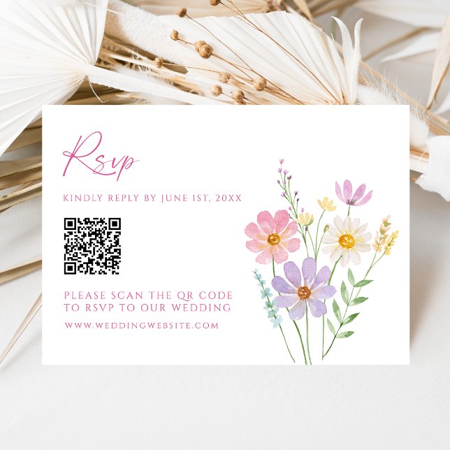 Cartão de Resposta de Casamento com Código QR para (Criador carregado)
