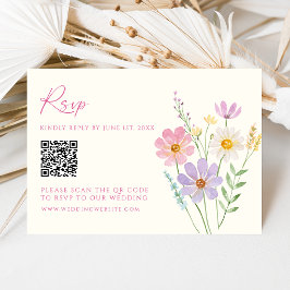 Cartão de Resposta de Casamento com Código QR para